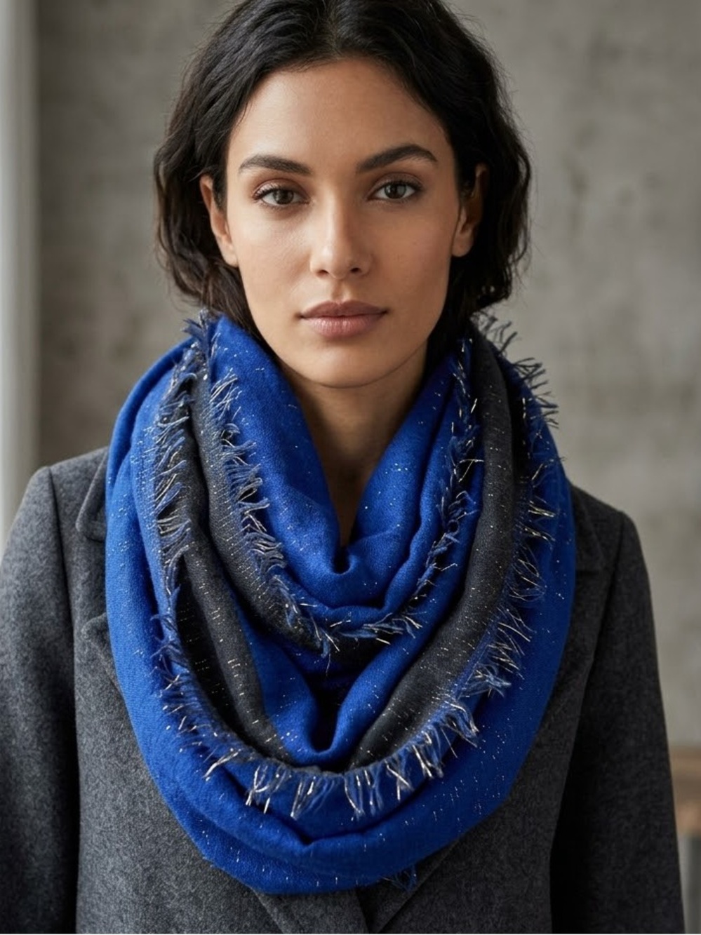 Urban Outfitters Navy Blue Dark Blue Double Sided Infinity Scarf